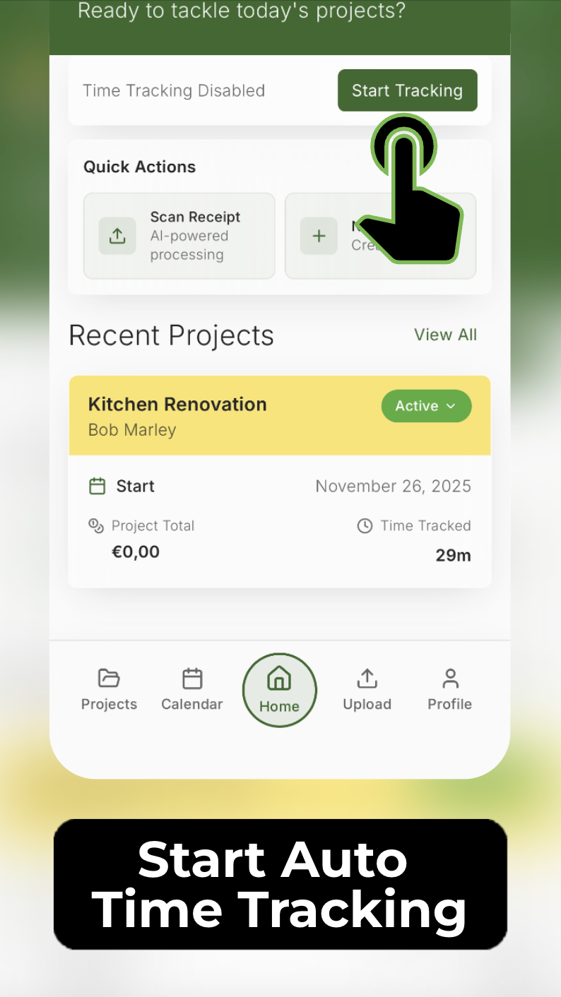 Arbeit beginnen Button