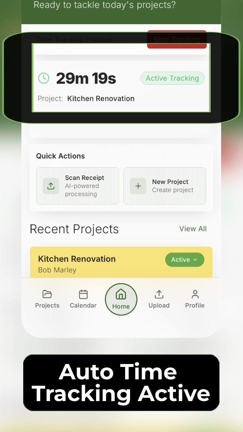 Aktive Arbeitszeiterfassung läuft